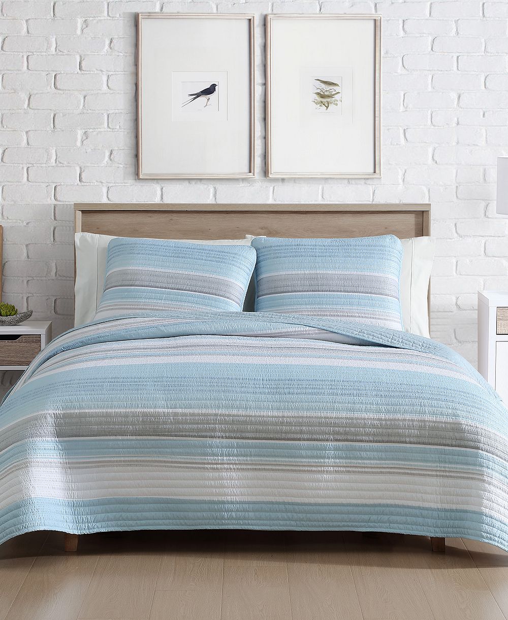 Beatrice Home Fashions Coralinn Stripe 3-Pc. Quilt Set, Full/Queen
