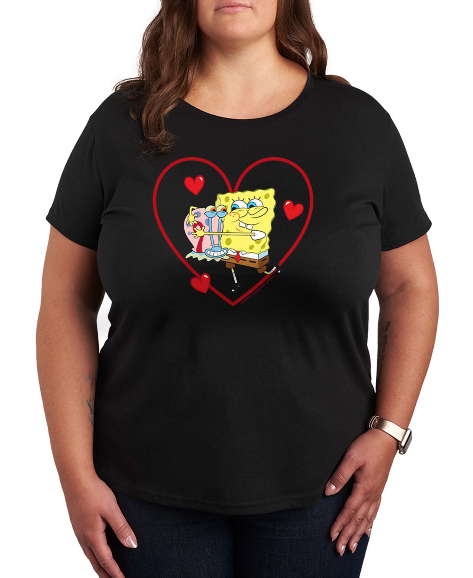 Женская футболка Hybrid Apparel Spongebob Squarepants Gary Heart Graphic