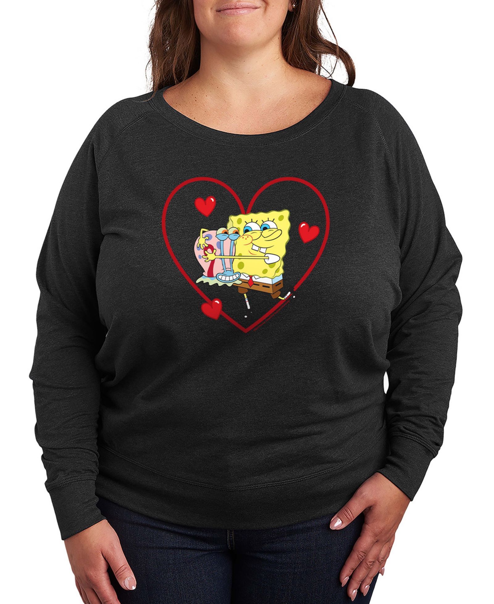 Футболка Hybrid Apparel Women's Spongebob Squarepants Gary Heart French Terry Long-Sleeve