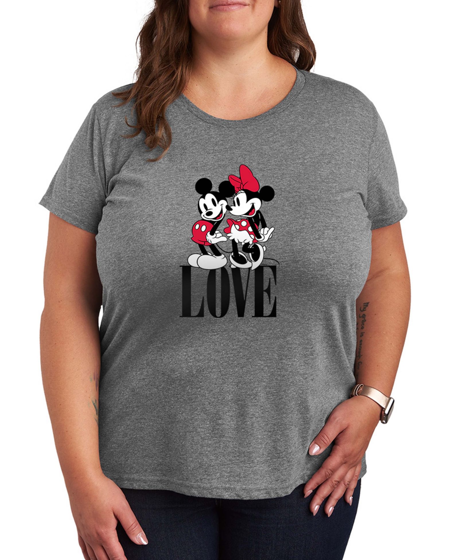 Футболка Hybrid Apparel Women's Mickey Minnie Love Short-Sleeve Graphic