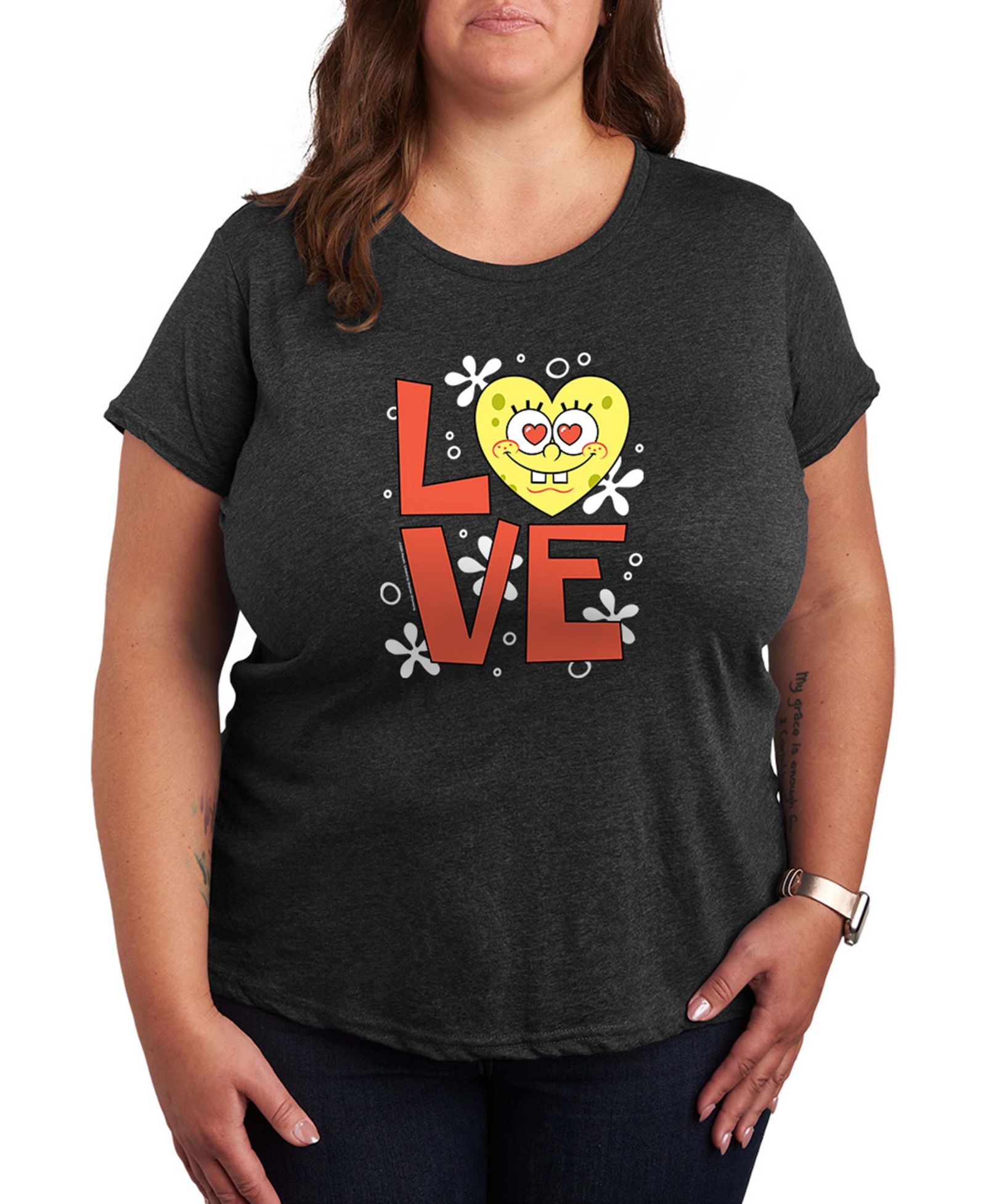 Женская футболка Hybrid Apparel Spongebob Squarepants Love Heart Graphic