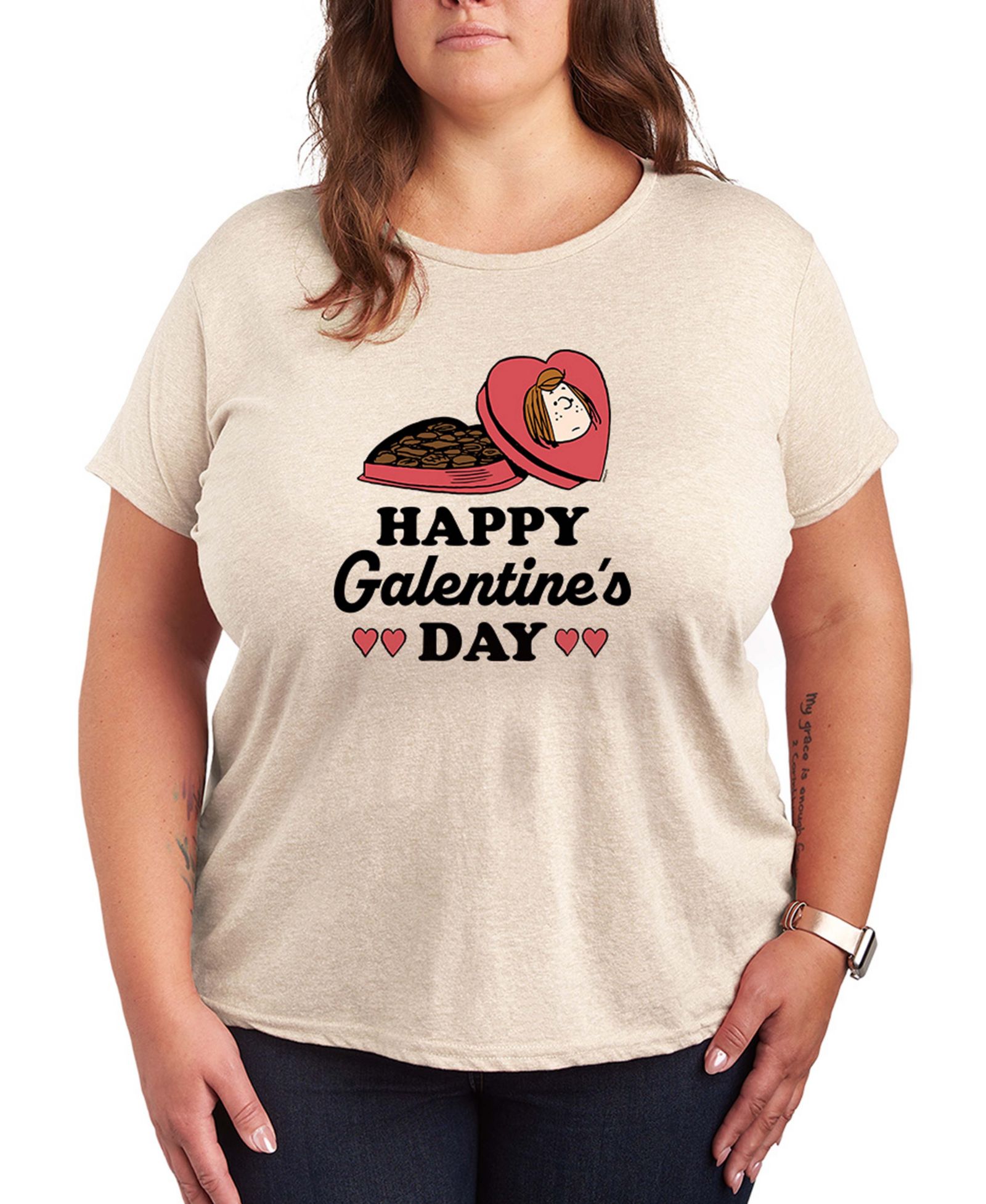 Женская футболка Hybrid Apparel Peanuts Peppermint Patty Happy Galentines Day Short-Sleeve Graphic