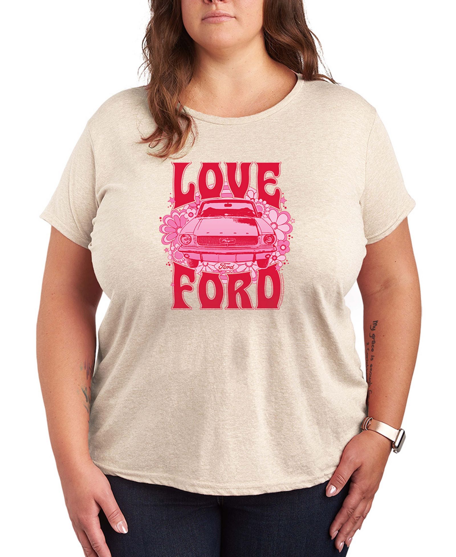 Hybrid Apparel Женская футболка Hybrid Apparel 1968 Ford Mustand Love Ford Short-Sleeve Graphic