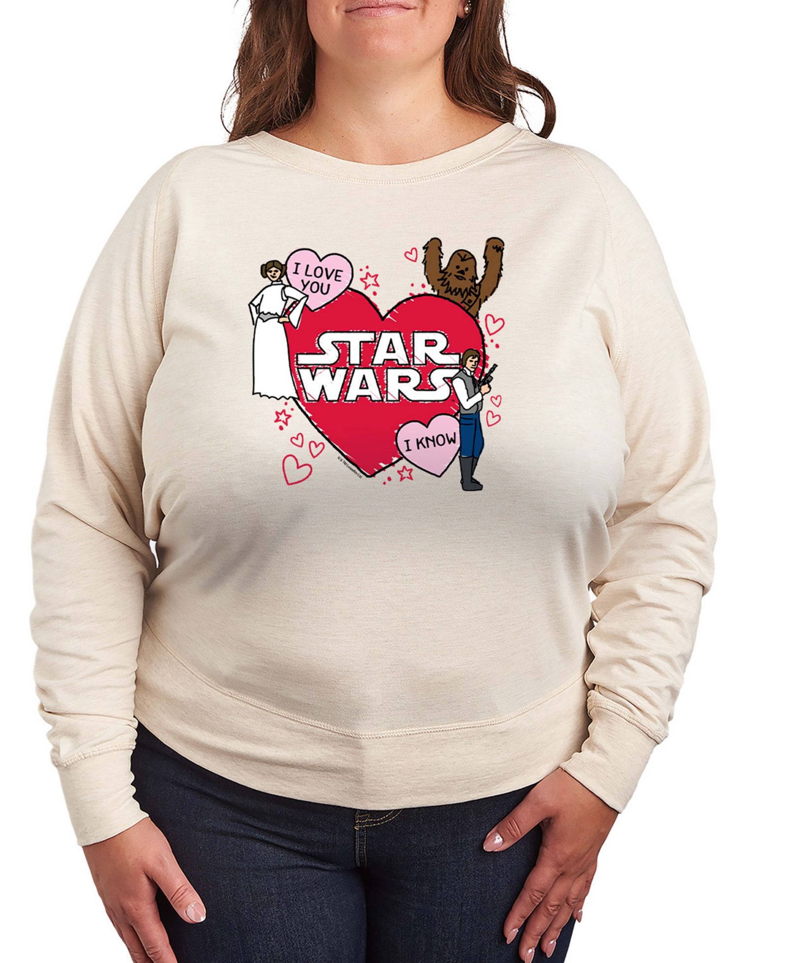 Женская футболка Hybrid Apparel Star Wars Valentines с длинным рукавом, Leia And Han Solo