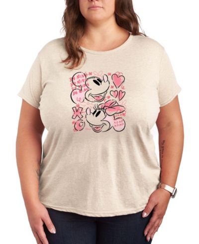 Hybrid Apparel Women's Mickey And Minnie Be Mine Xoxo Short-Sleeve Graphic T-Shirt