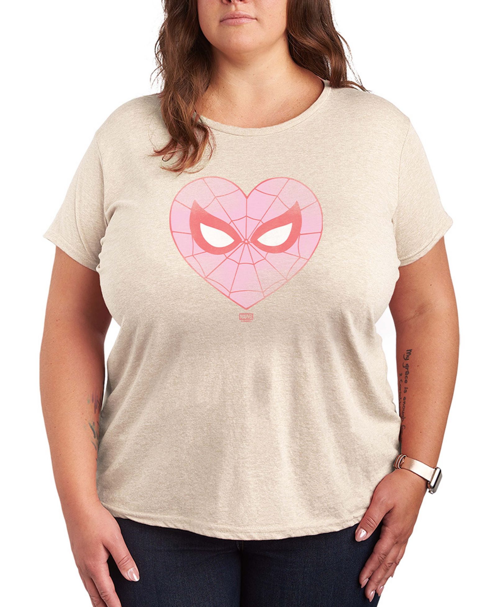 Женская футболка Hybrid Apparel Spider-Man Heart Faded с коротким рукавом