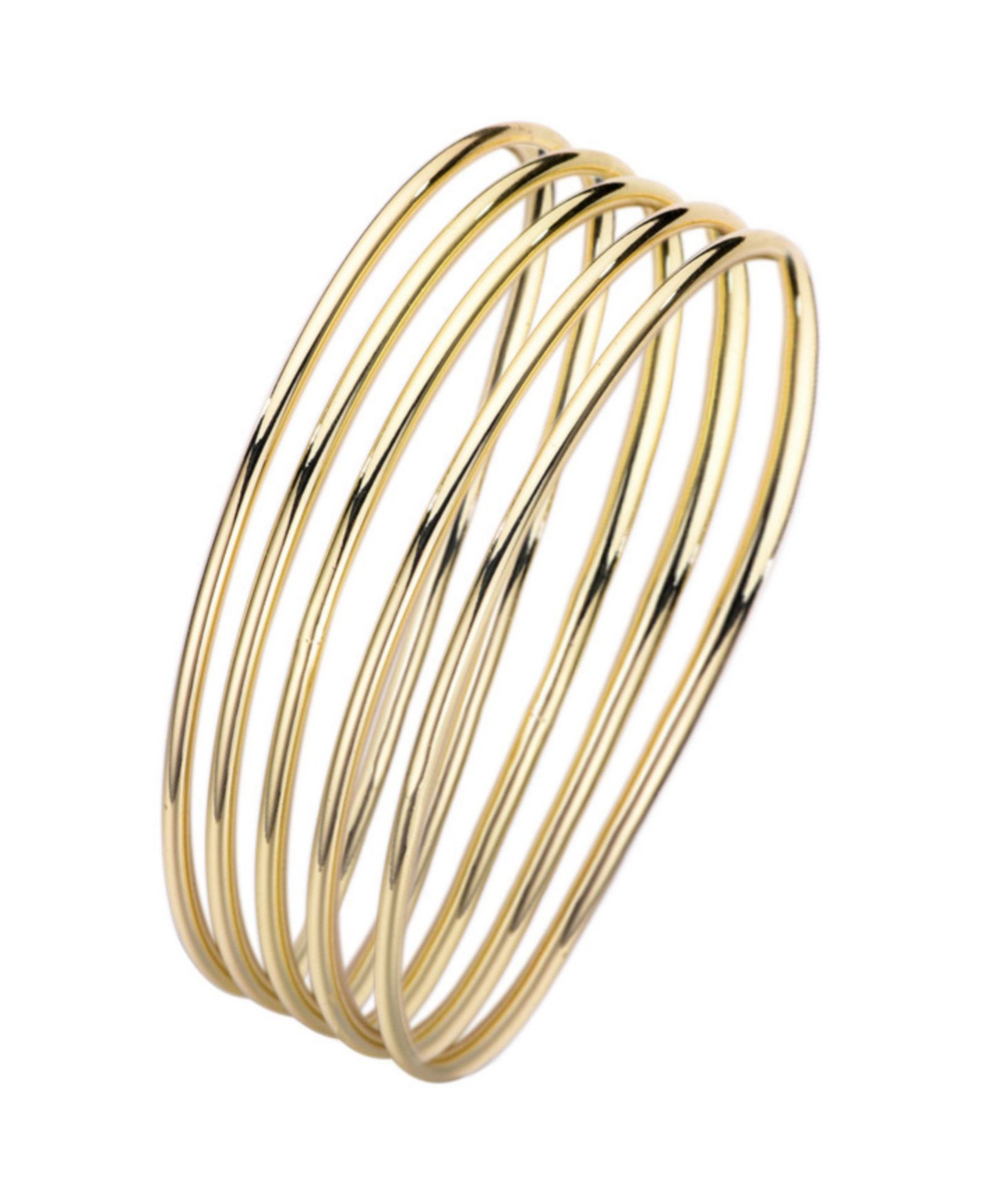 Набор браслетов ADORNIA Gold 5-Piece Tube Bangle