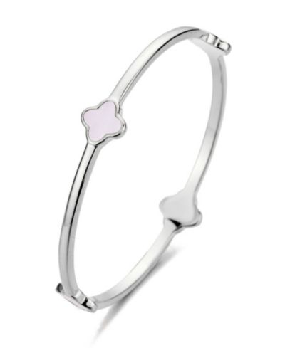 Серебряный браслет ADORNIA Silver Mother of Pearl Clover Bangle