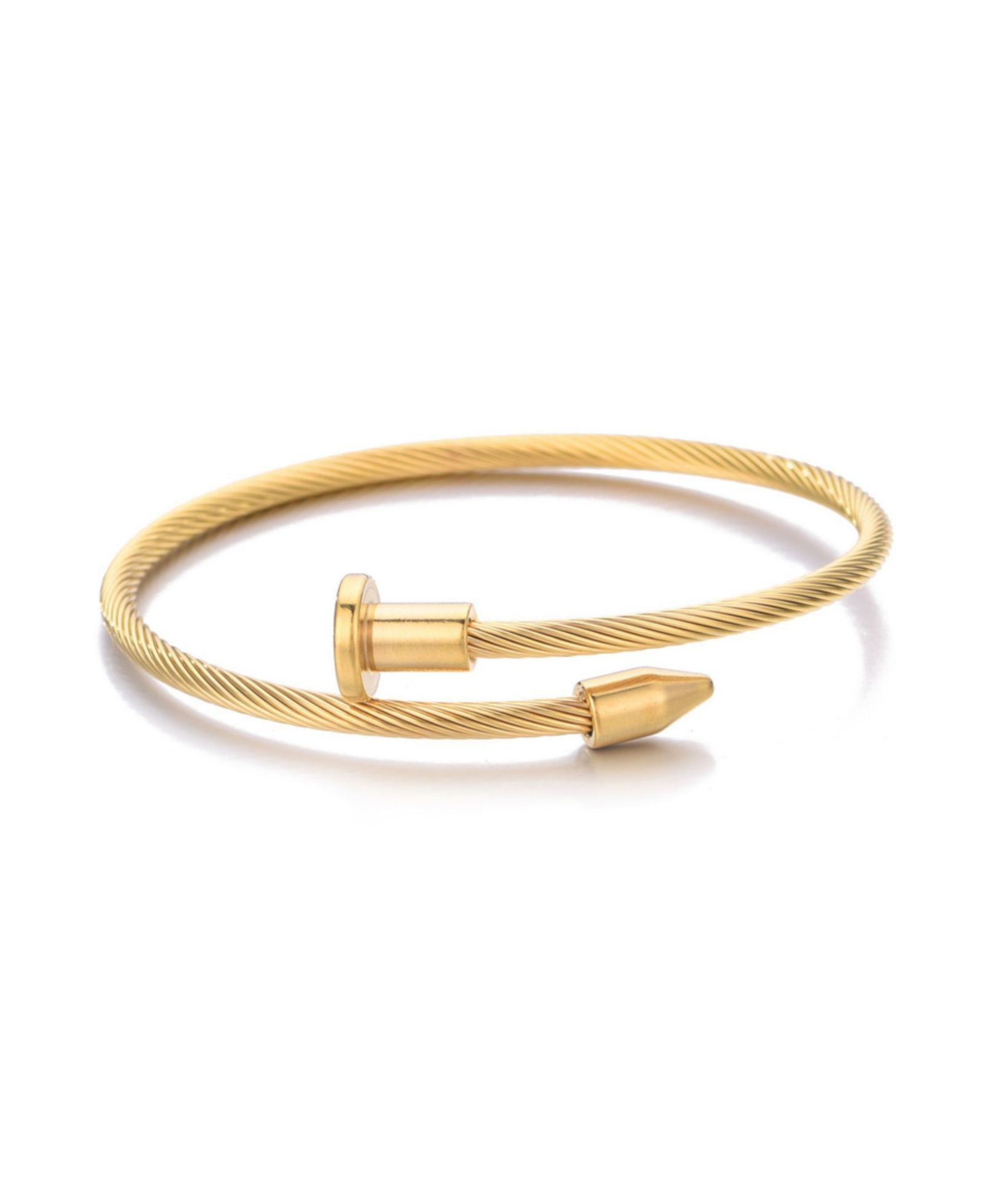 ADORNIA Браслет-кафф Gold Nail Head Wrap устойчивый к потускнению