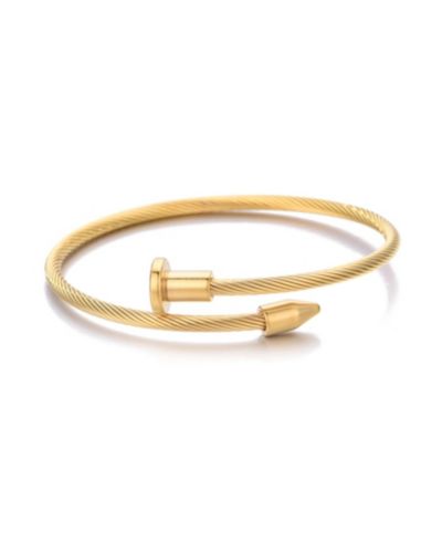 ADORNIA Tarnish Resistant Gold Nail Head Wrap Cuff Bracelet