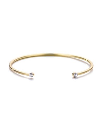 ADORNIA Gold Crystal Ends Open Cuff Bracelet