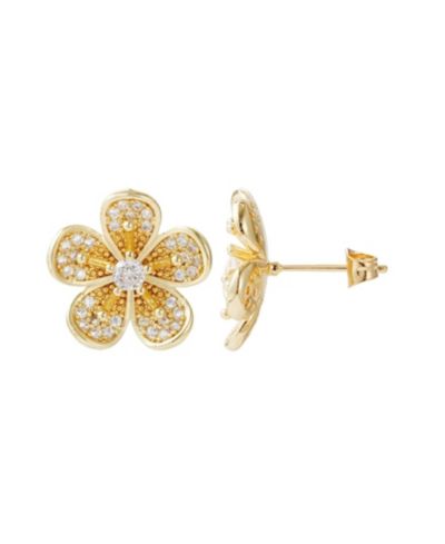 Серьги-гвоздики ADORNIA Gold CZ Flower