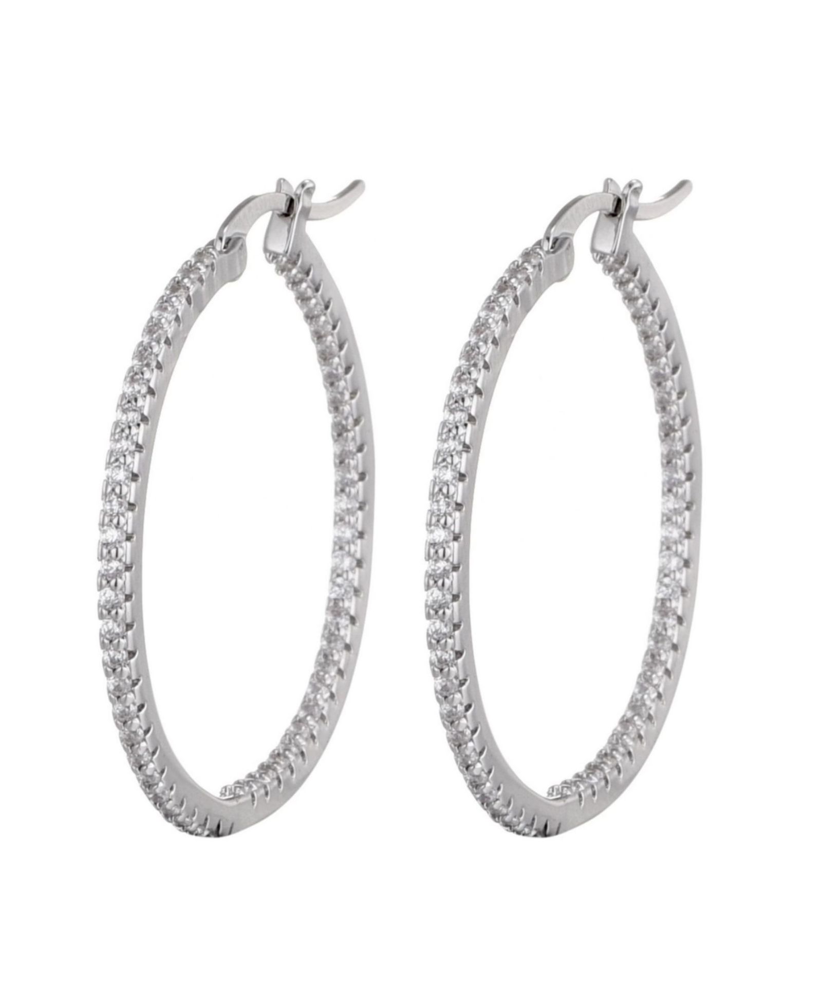 Серьги-кольца ADORNIA Silver CZ Infinity