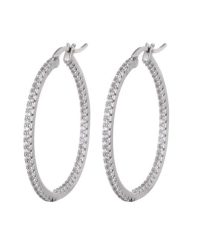 Серьги-кольца ADORNIA Silver CZ Infinity