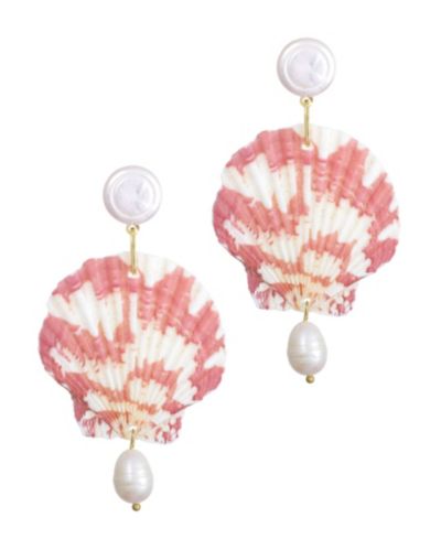 ADORNIA Pearl Pink Shell 3-Drop Earrings