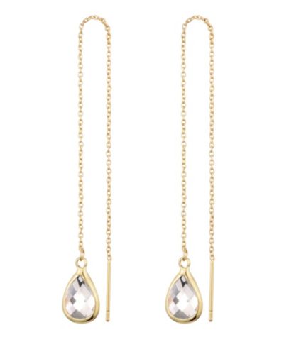 ADORNIA Серьги-подвески с прозрачным кристаллом Gold Clear Crystal Threader