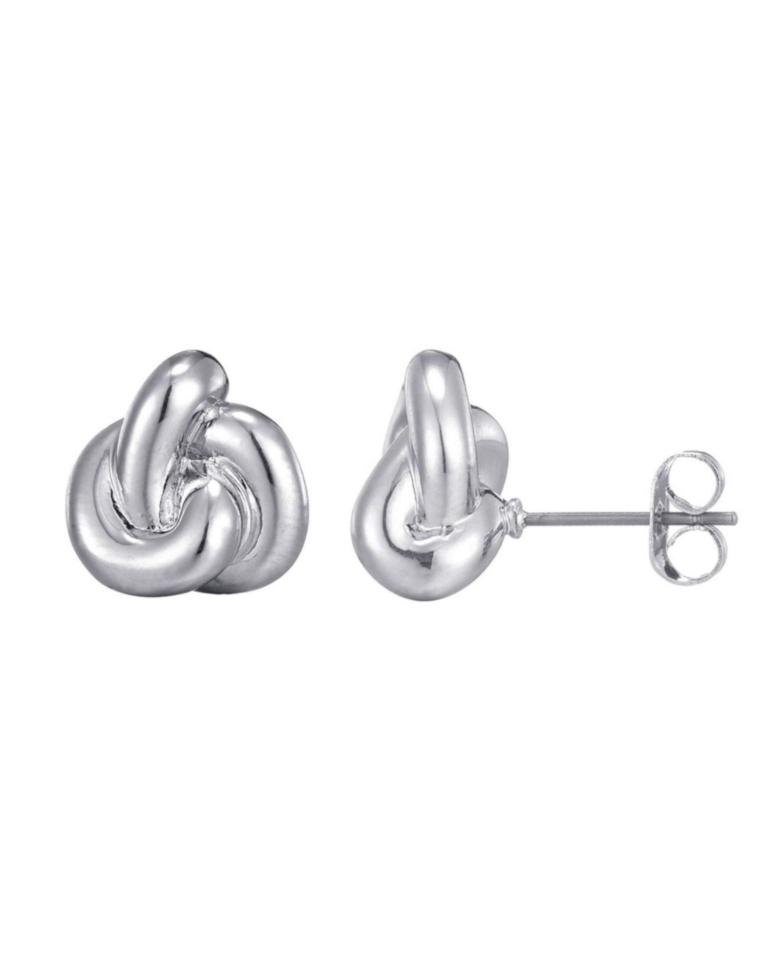 ADORNIA Silver Chubby Knot Stud Earrings