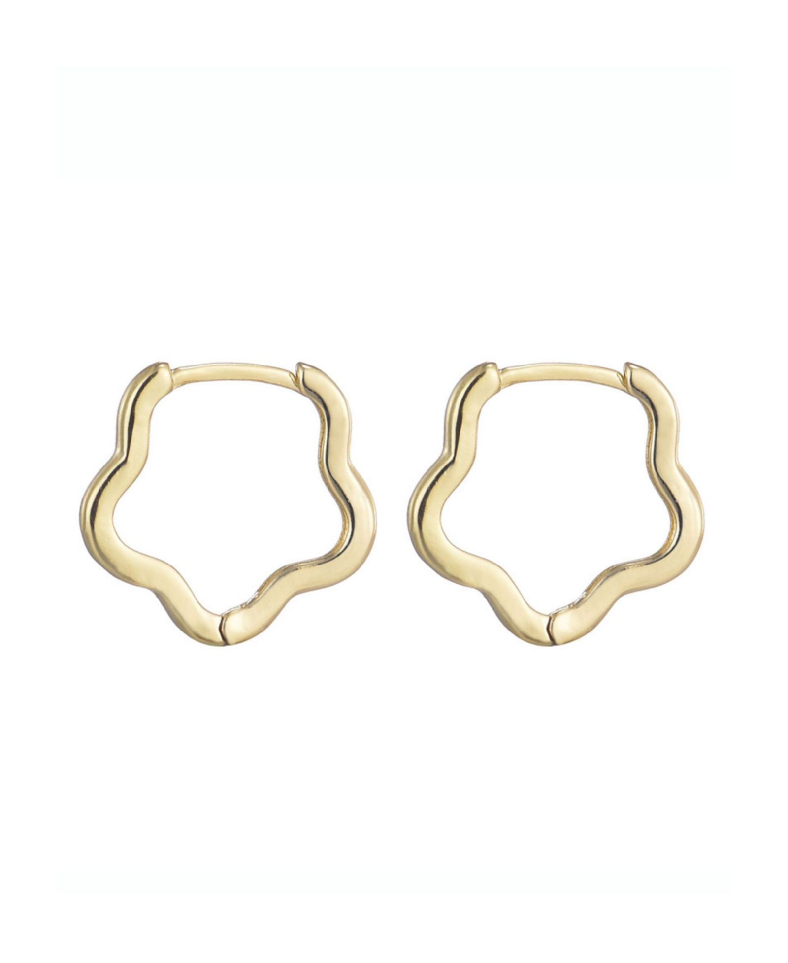 ADORNIA Gold Flower Shaped Hoop Earrings