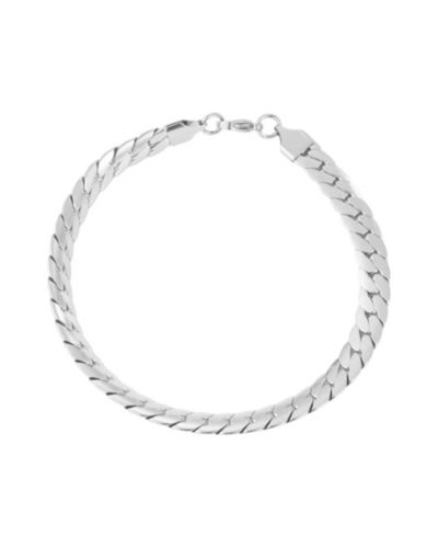 Мужской браслет ADORNIA Silver Flat Curb Chain, устойчив к поту