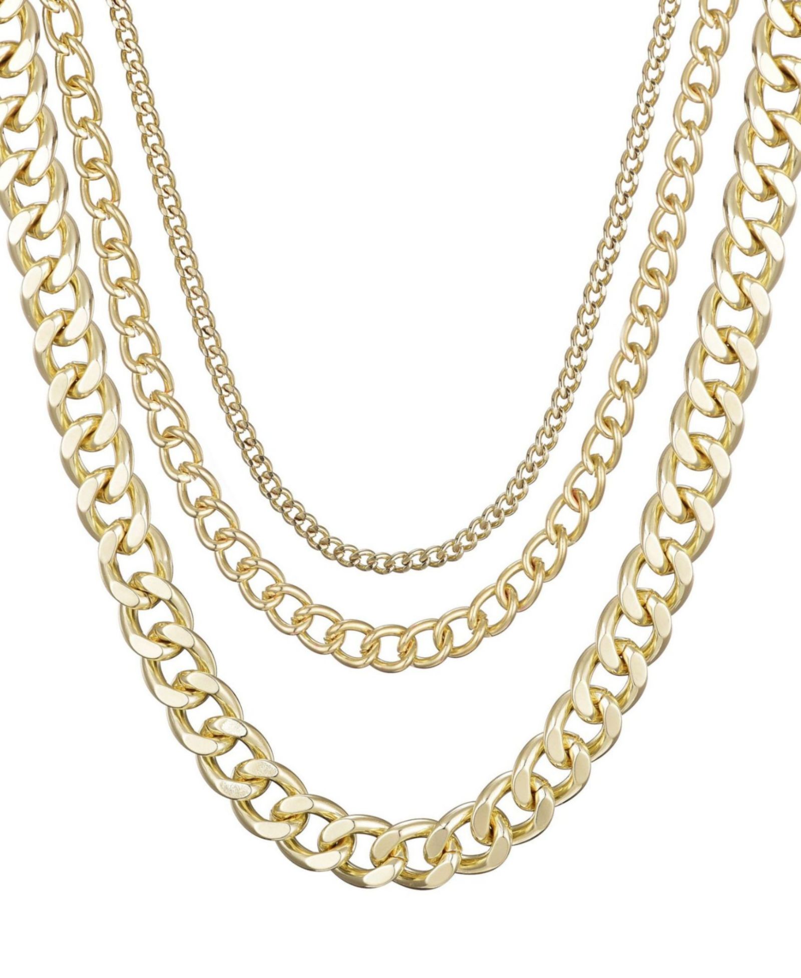 ADORNIA Gold Link Layered Necklace