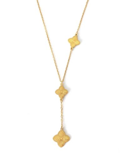 ADORNIA Y-образное ожерелье Gold Pointed 3-Clover устойчивое к потускнению