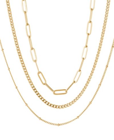 Набор из 3 цепочек ADORNIA Tarnish Resistant Gold