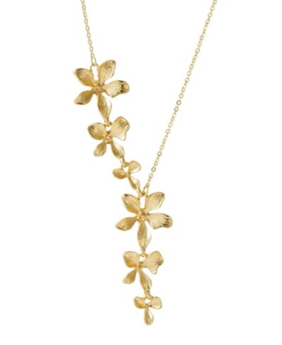 ADORNIA Gold Petals Drop Necklace