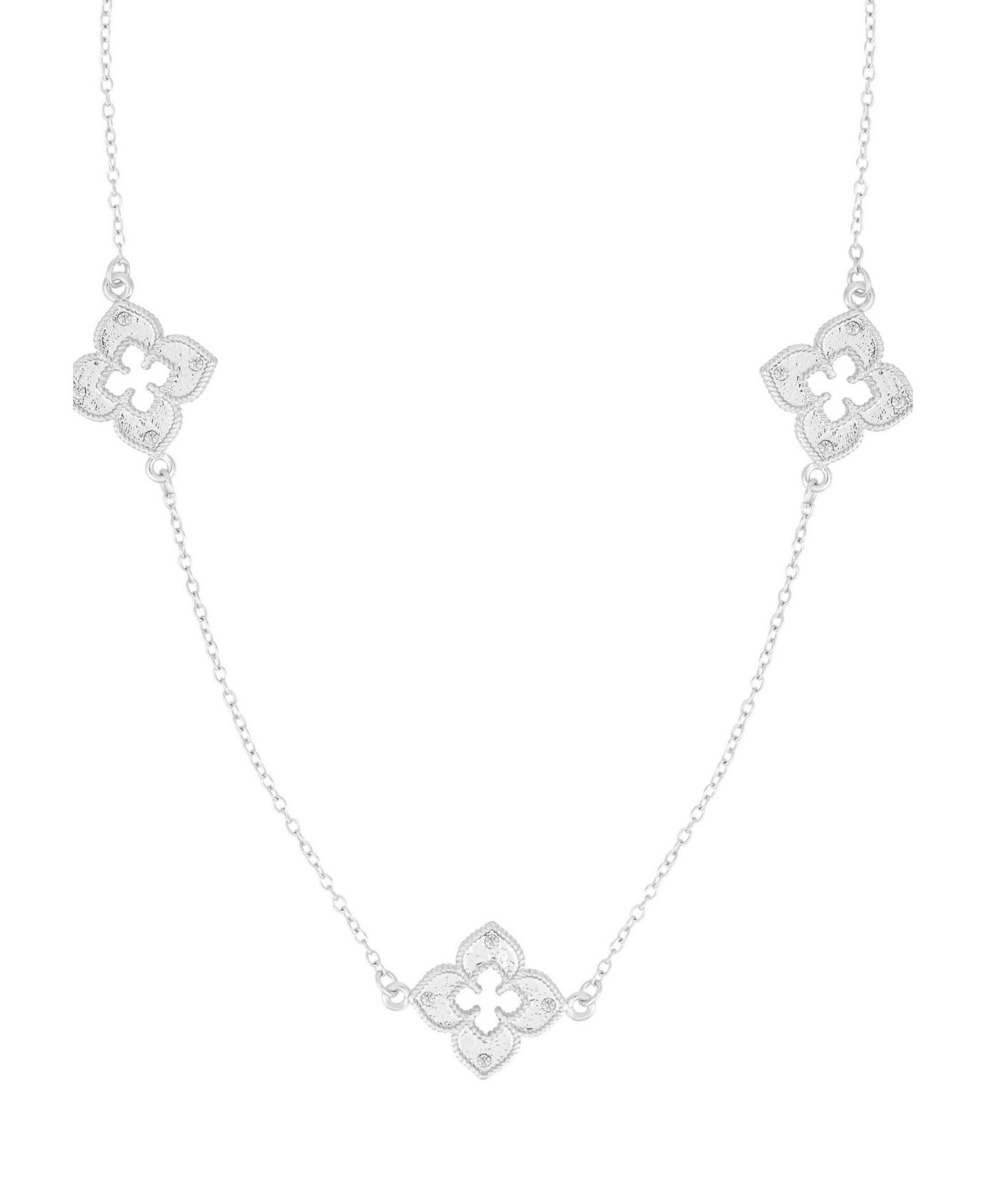 Ожерелье ADORNIA Silver 36" Clover Station