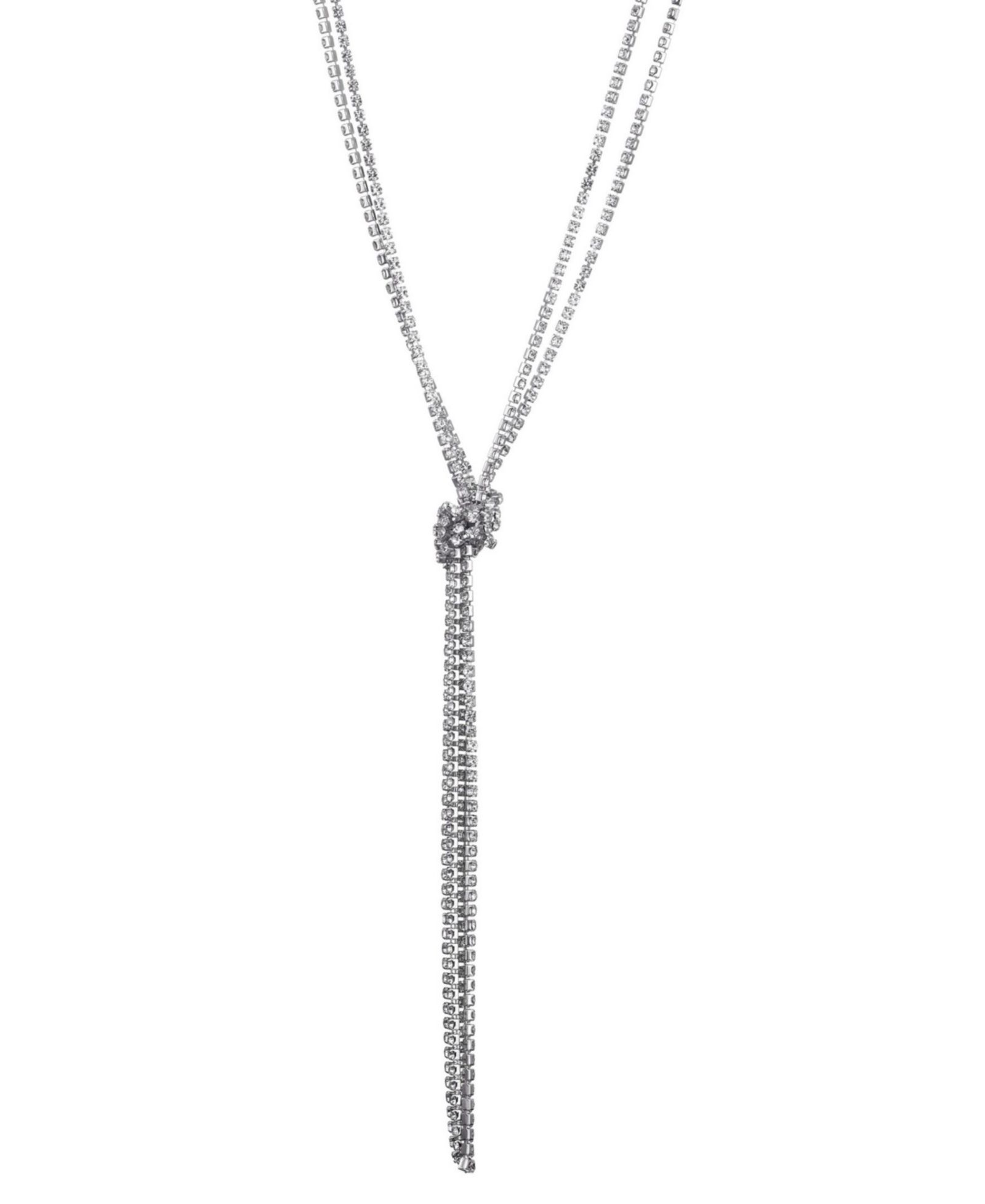 Колье-лариат ADORNIA Silver Crystal 32" Tennis Knotted