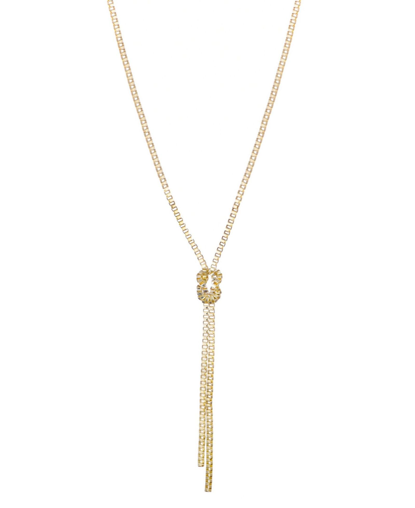 ADORNIA Gold 30" Knotted Box Chain Ожерелье-лариат в виде цепи