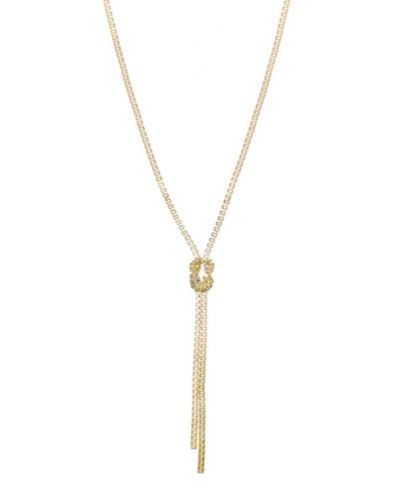 ADORNIA Gold 30" Knotted Box Chain Lariat Necklace