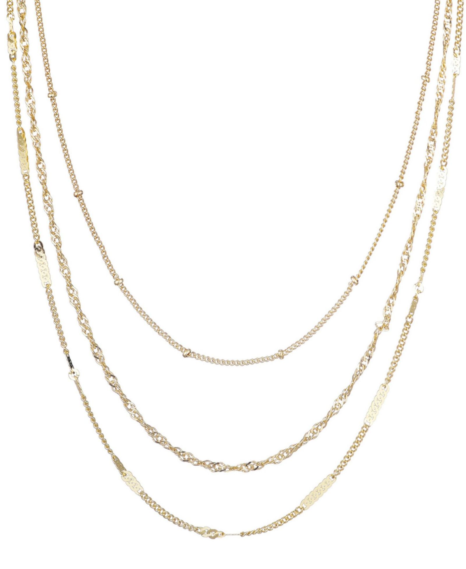 Набор из 3 золотых колье ADORNIA Chain Set