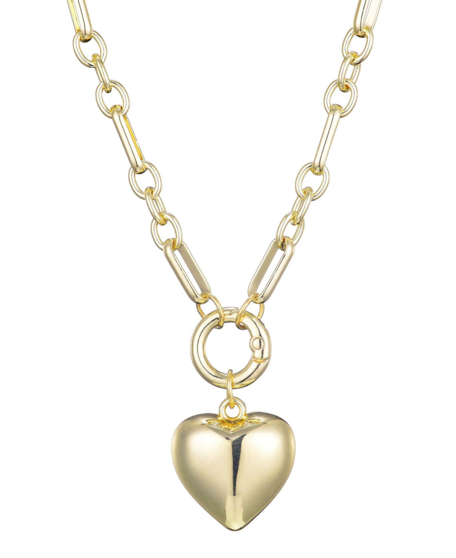 Ожерелье ADORNIA Gold Puffy Heart Link