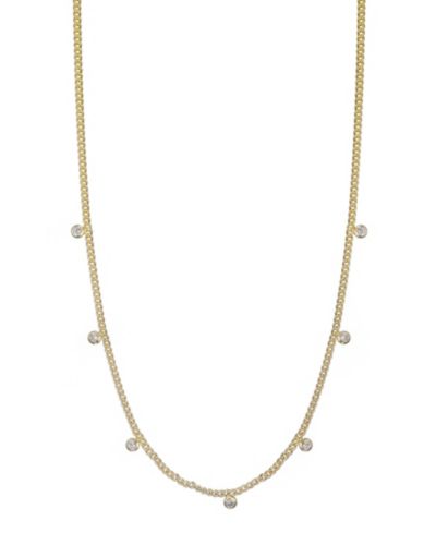 ADORNIA Золотая цепочка с кулоном CZ Droplet Curb Chain