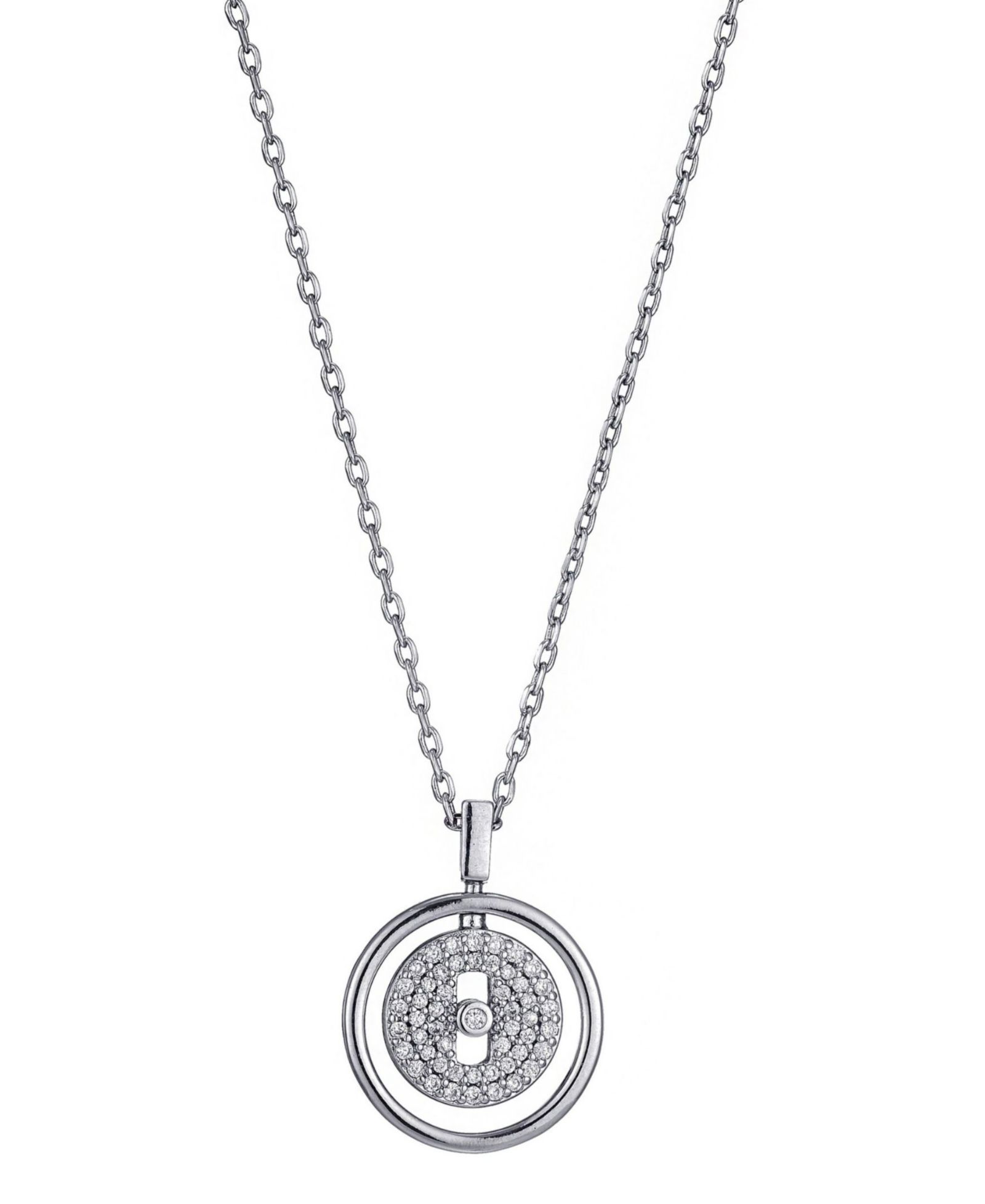 Подвеска adornia silver cz dancing stone disc