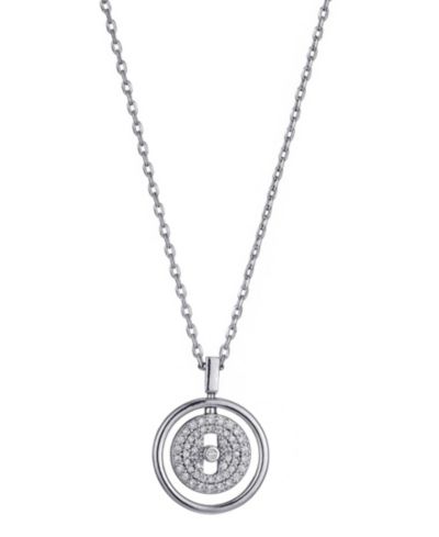 Подвеска adornia silver cz dancing stone disc