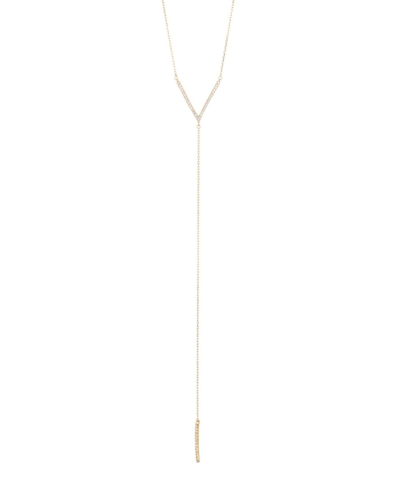 ADORNIA Ожерелье-чокер Gold Crystal Y Lariat