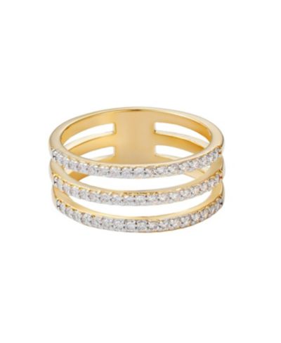 Кольцо ADORNIA Gold CZ Triple Band