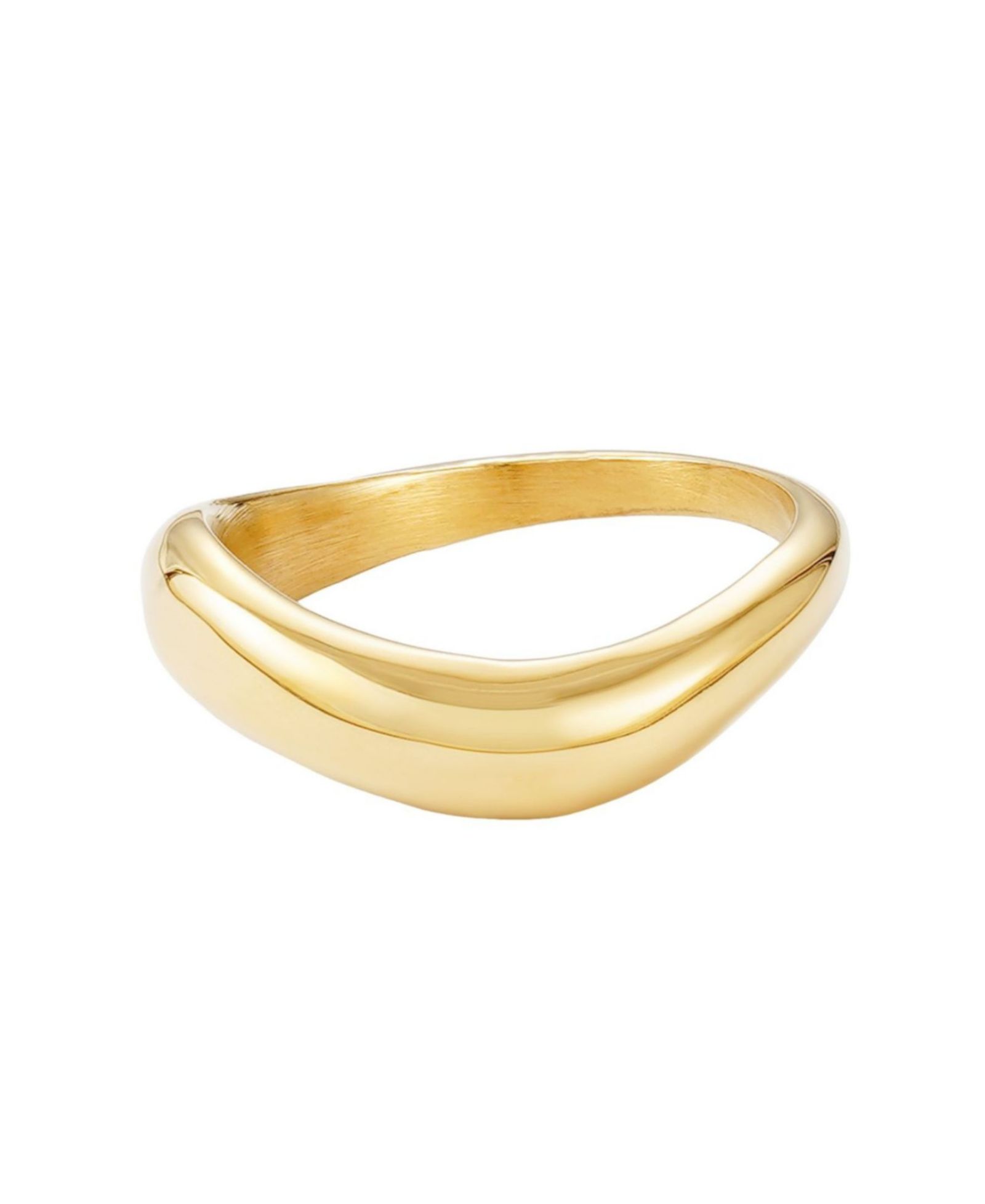 ADORNIA Tarnish Resistant Gold Curved Band Ring