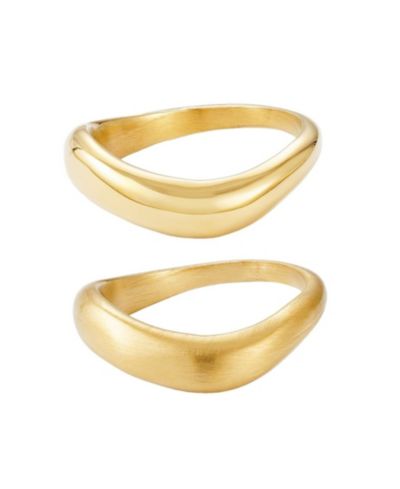 Набор колец ADORNIA Gold Nesting Curved Band Tarnish Resistant