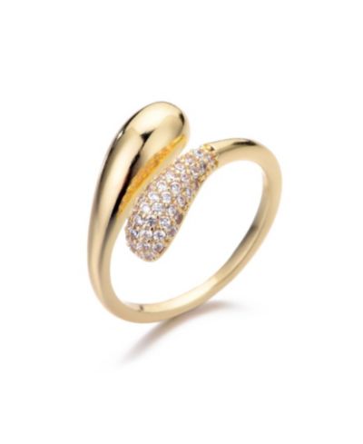 ADORNIA золотое кольцо с камнями CZ Curved Band