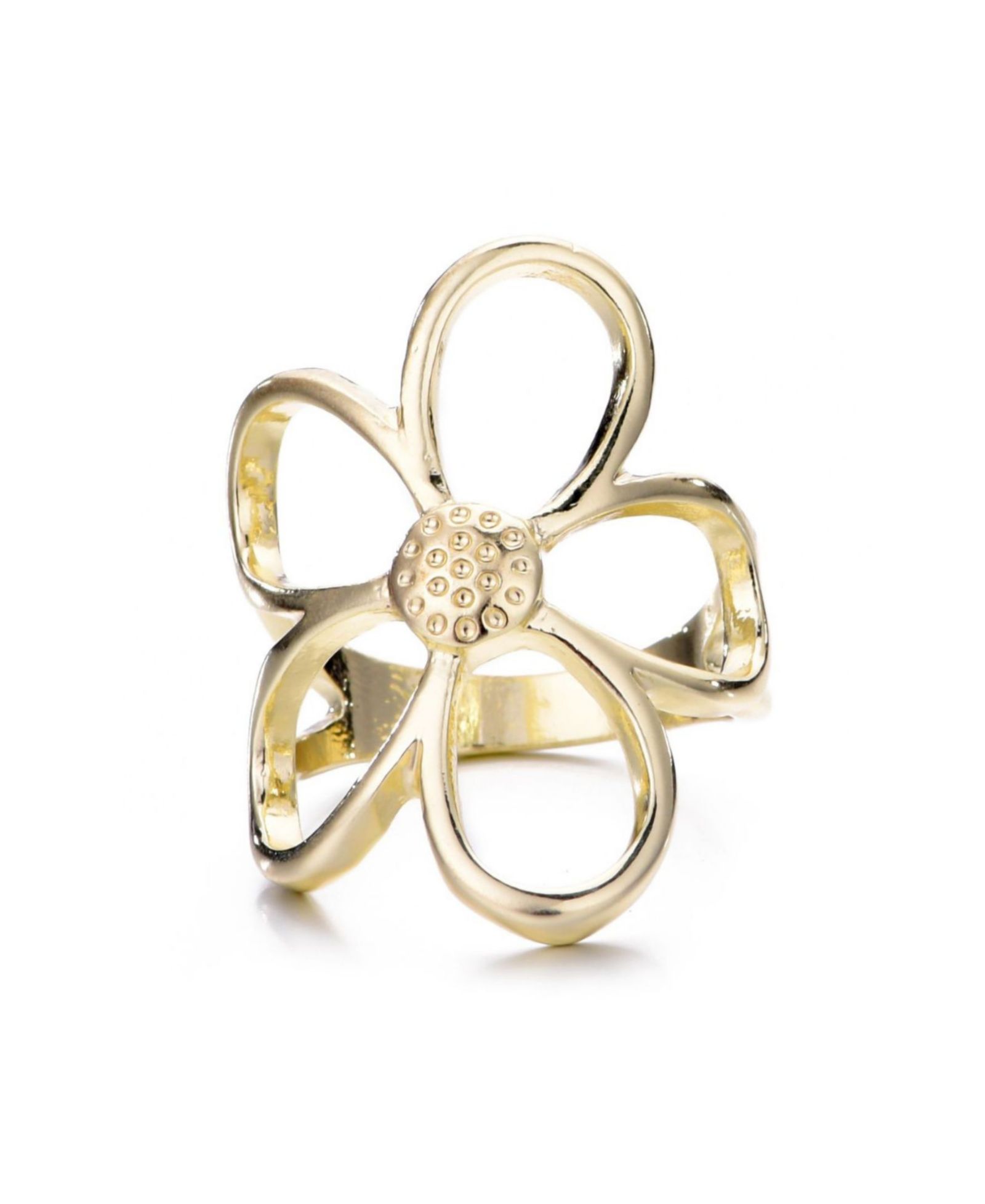 Кольцо ADORNIA Gold Flower Outline