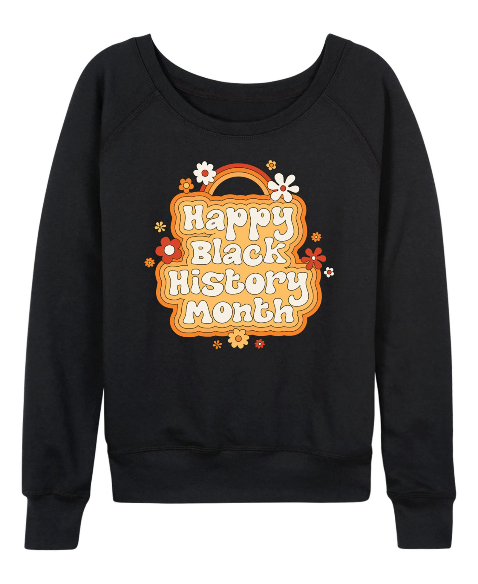 Hybrid Apparel Женская футболка из футера с длинным рукавом Happy Black History Month