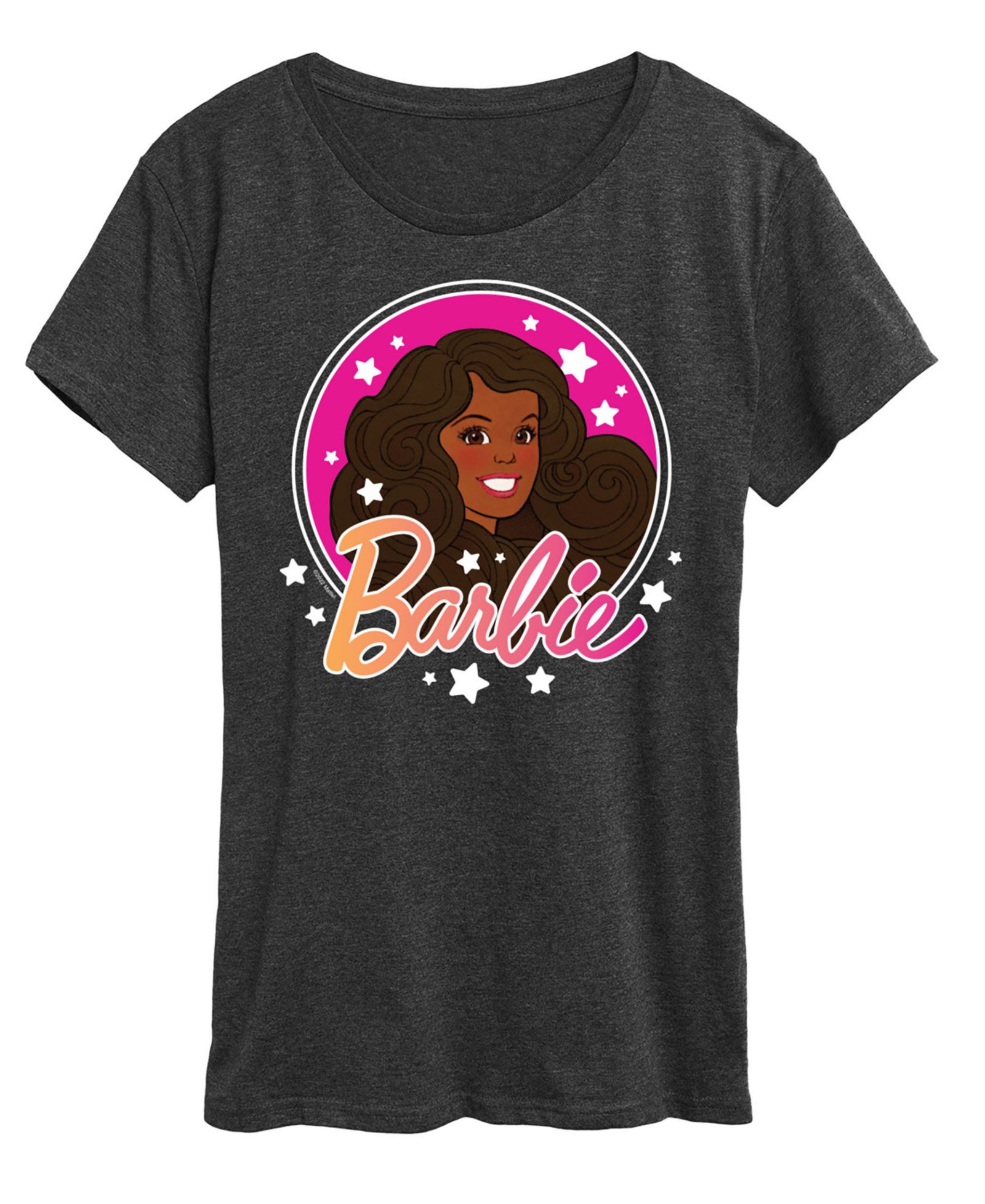 Hybrid Apparel Women's Barbie Retro Stars Logo Short-Sleeve Graphic T-Shirt
