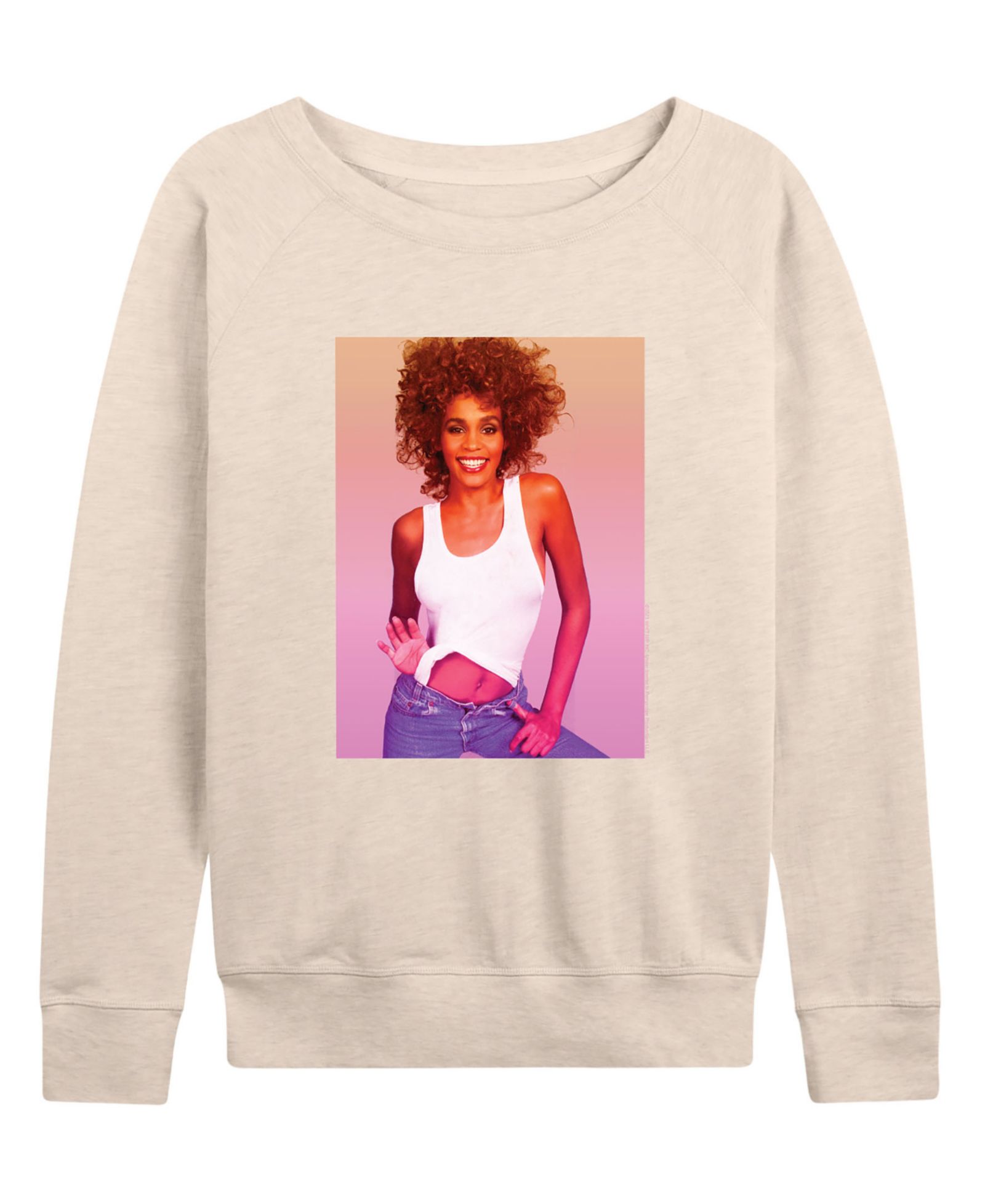 Hybrid Apparel Women's Beautiful Radiant Whitney Houston French Terry Long-Sleeve T-Shirt