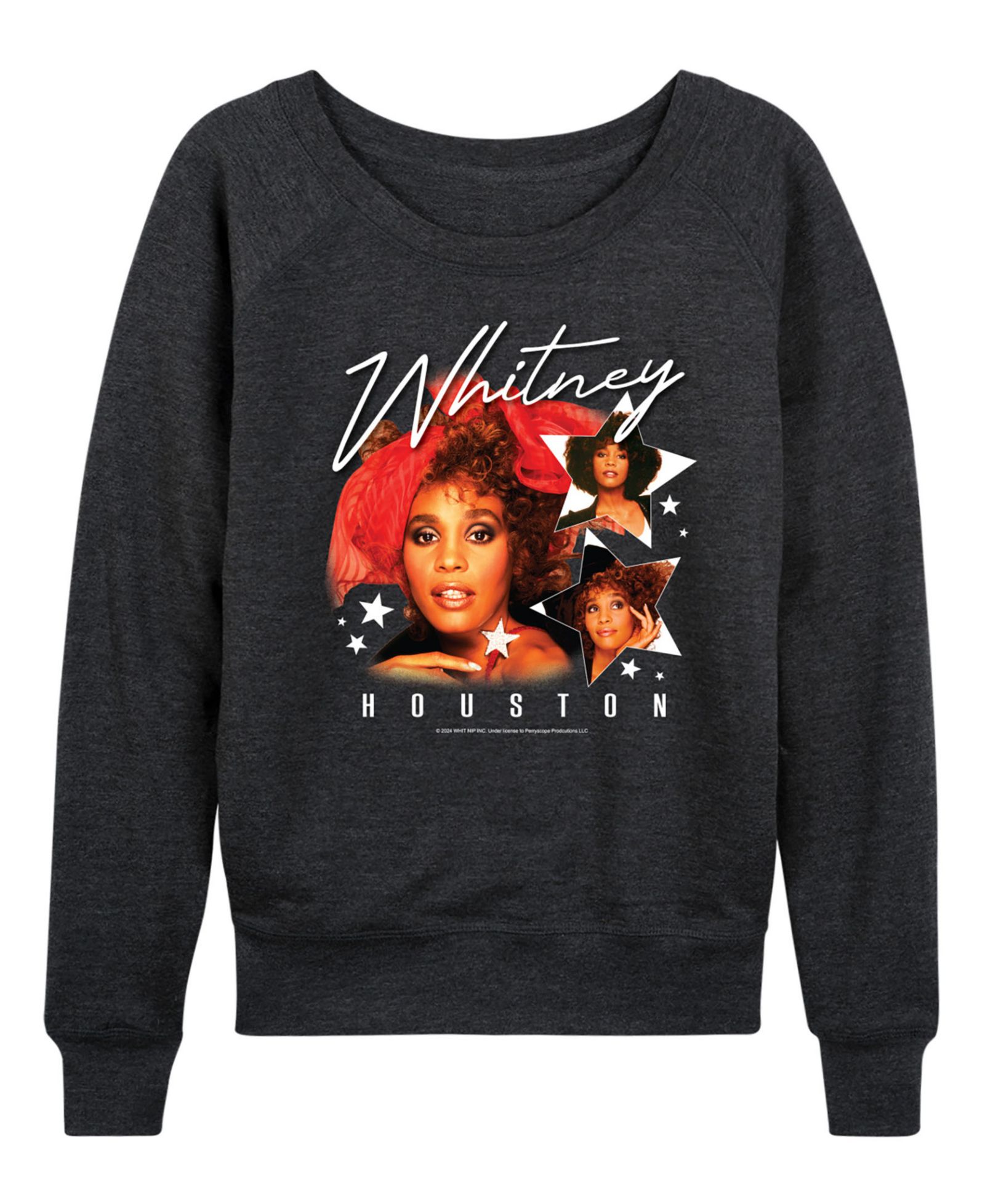 Hybrid Apparel Women's Whitney Houston Stars French Terry Long-Sleeve T-Shirt