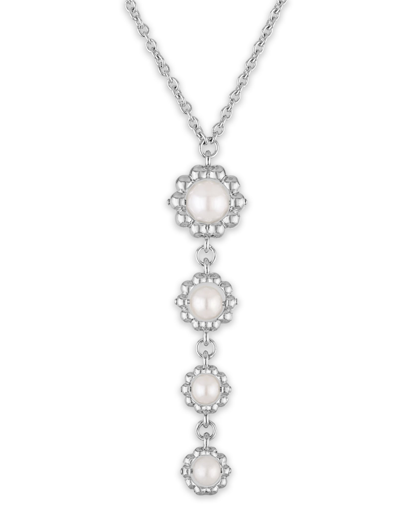 Y-колье с жемчугом Cultured Freshwater (4.5-6.5mm) и подвеской из стерлингового серебра