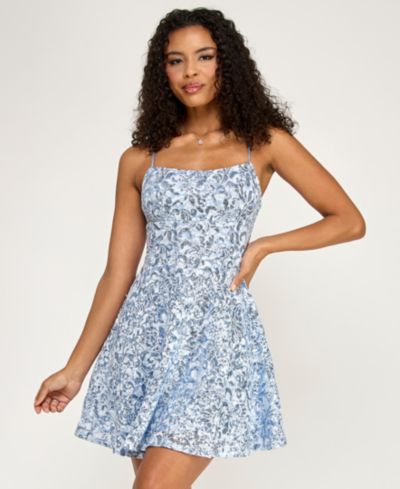 Emerald Sundae Женское короткое платье Sequin Lace-Up Back Short