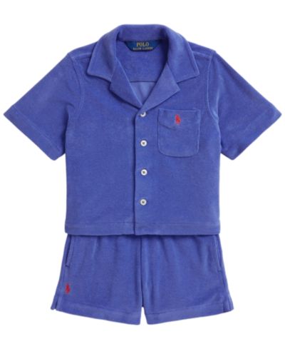 Комплект Polo Ralph Lauren Girls' 2T-6X Terry Shirt & Short, 2-Piece Set