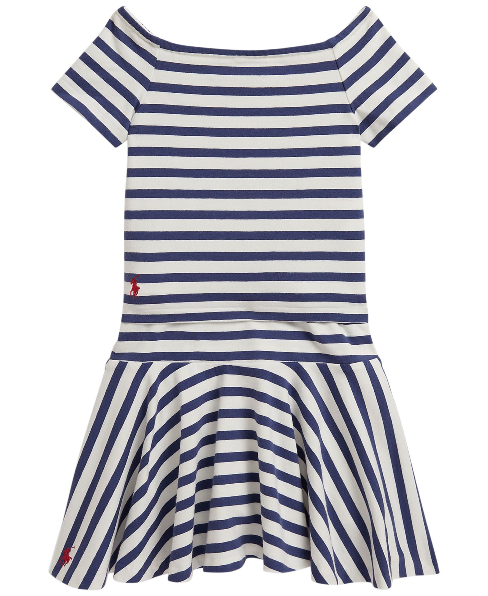 Комплект Polo Ralph Lauren Girls' 2T-6X Striped Stretch Jersey T-Shirt & Skort, 2-Piece